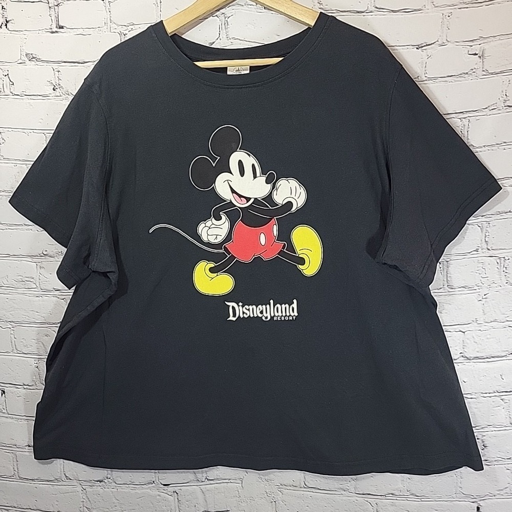 Disneyland Resort T-Shirt Womens Plus 2X Black Classic Mickey Mouse Short Sleeve